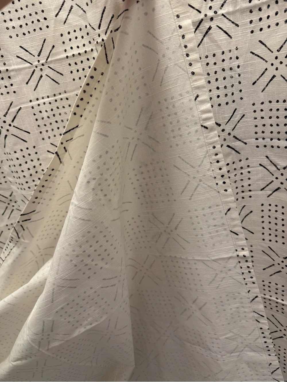 Threshold Neutral Pattern Shower Curtain Cotton Modern Farmhouse